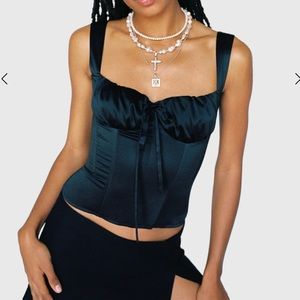 Miaou black Agnes corset top